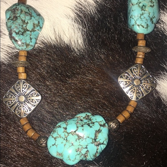 Western Concho turquoise necklace - Picture 3 of 3